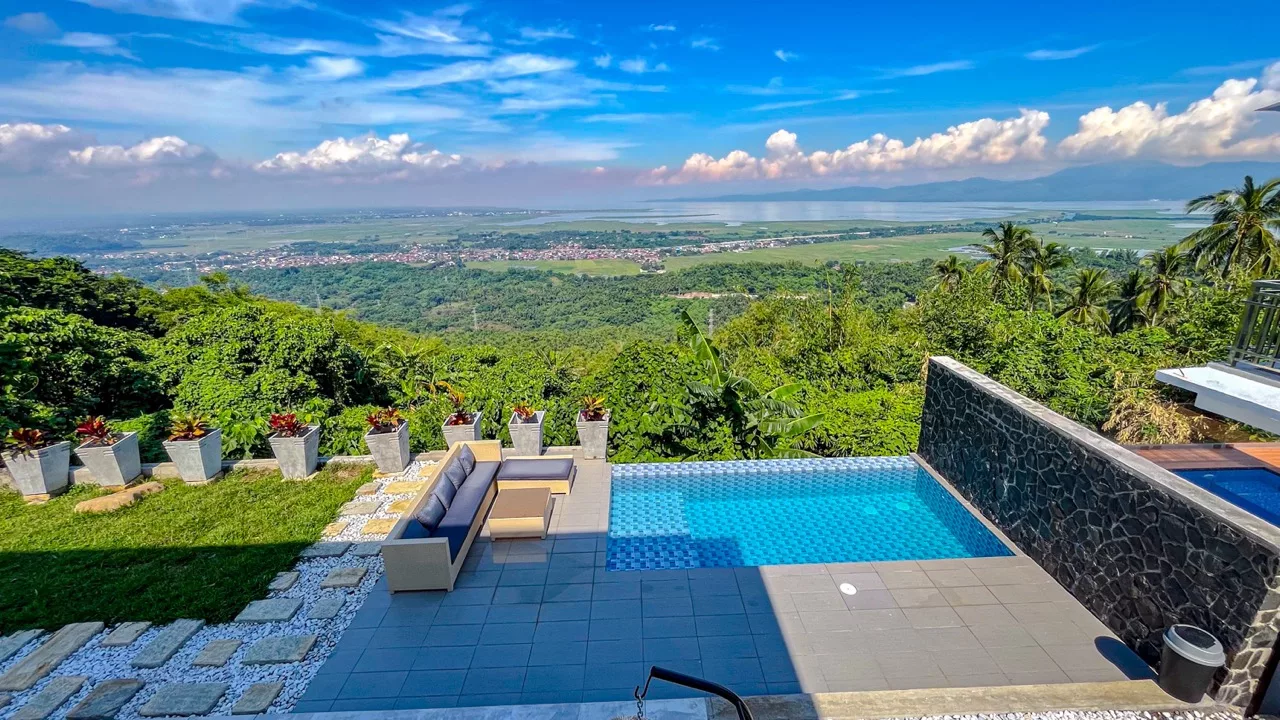 Infinity pool overlooking Lake Caliraya
