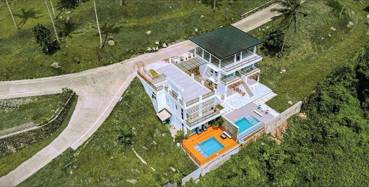 Aerial view of Caliraya Heights villas above Lake Caliraya